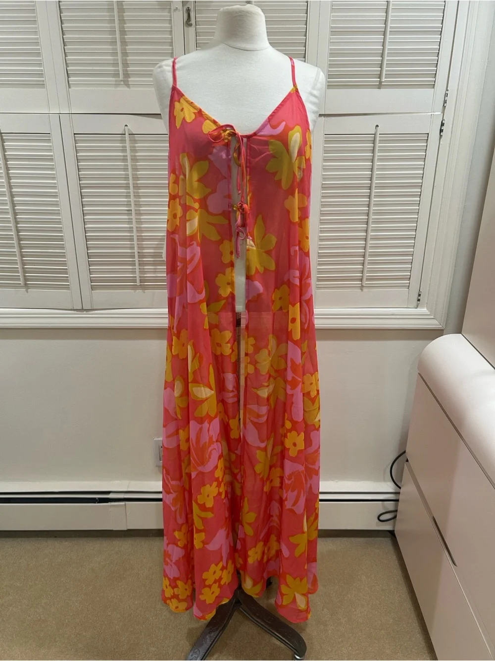 New Beach Riot Pink & Yellow Floral Cover Up